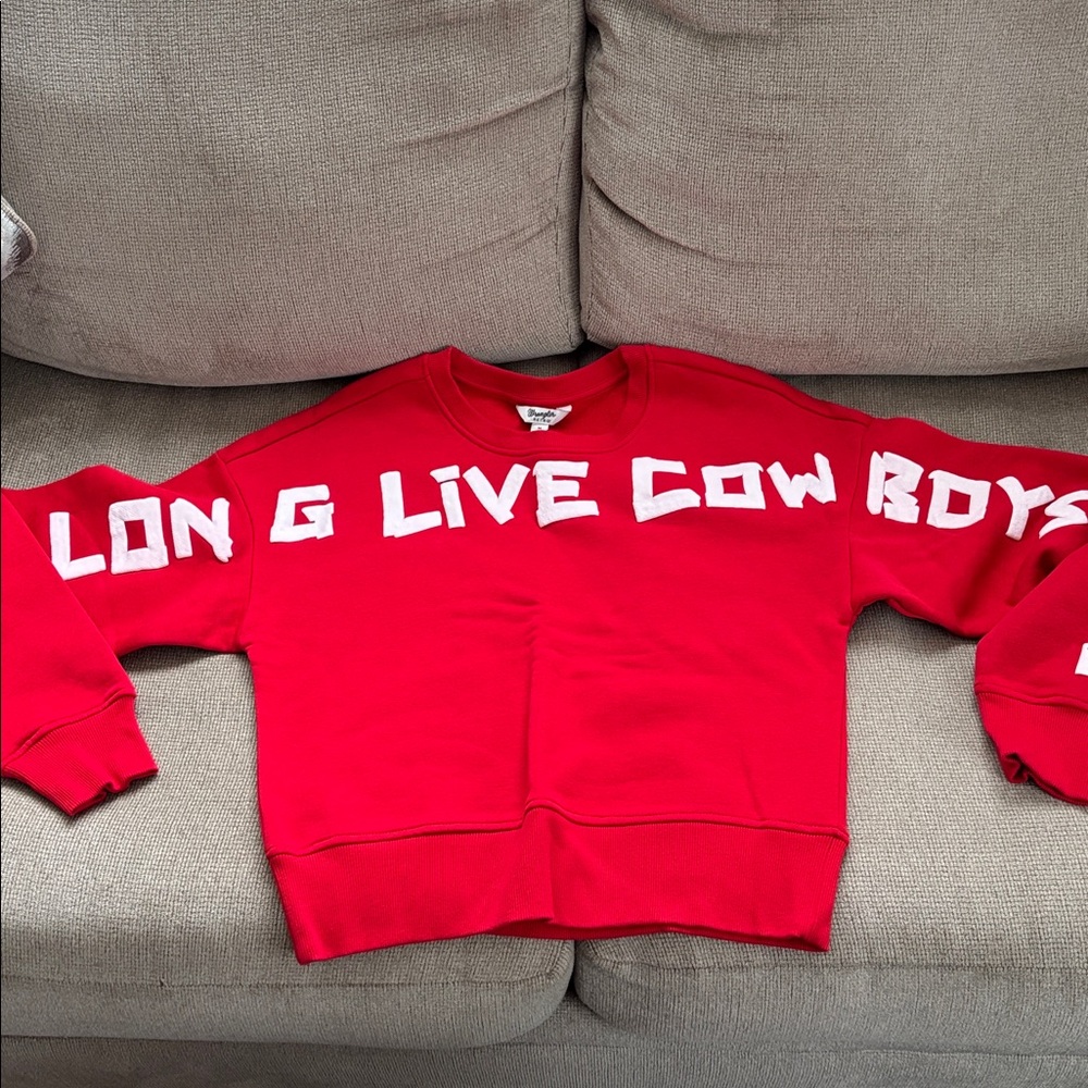Women’s Wrangler Red Sweatshirt with White Graphics